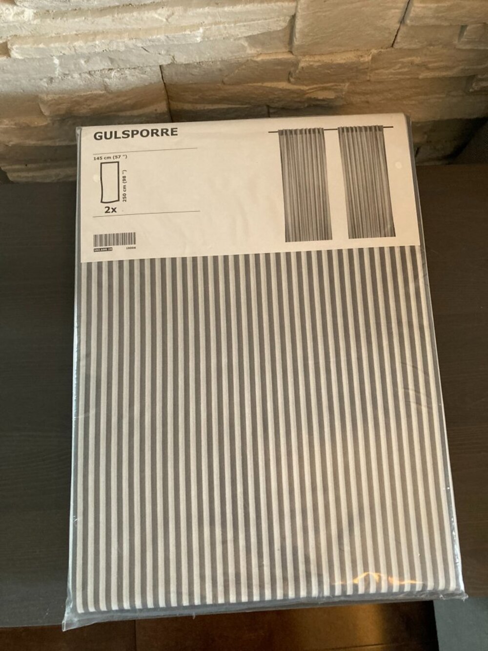 IKEA GULSPORRE Black and White Curtains 2 Panels